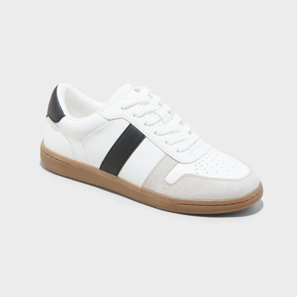 Stylish White and Black Women's Sneakers
